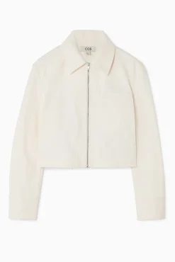 COS Jackor & Kappor*CROPPAD JACKA I TWILL MED DRAGKEDJA