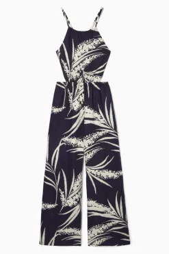 COS Klänningar & Jumpsuits*JUMPSUIT I LINNE MED BLOMMIGT TRYCK OCH ÖPPEN RYGG