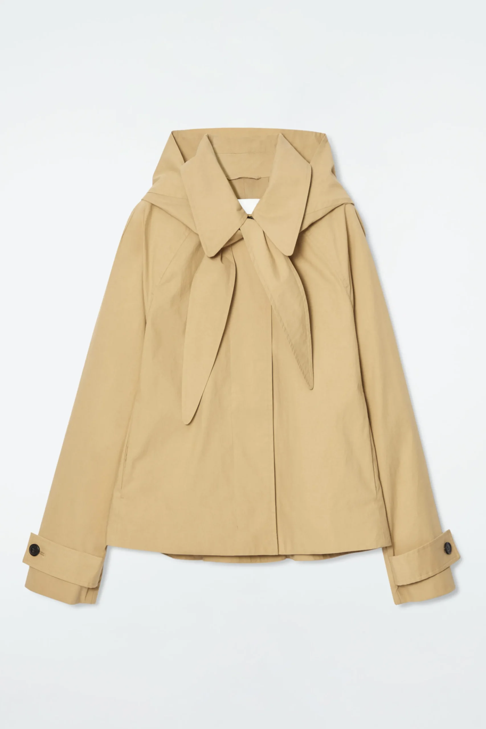 COS Jackor & Kappor*KORT TRENCHCOAT MED AVTAGBAR HUVA