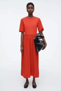 COS Klänningar & Jumpsuits | Tangerine Tones*MIDIKLÄNNING MED KONTRASTERANDE PANELER